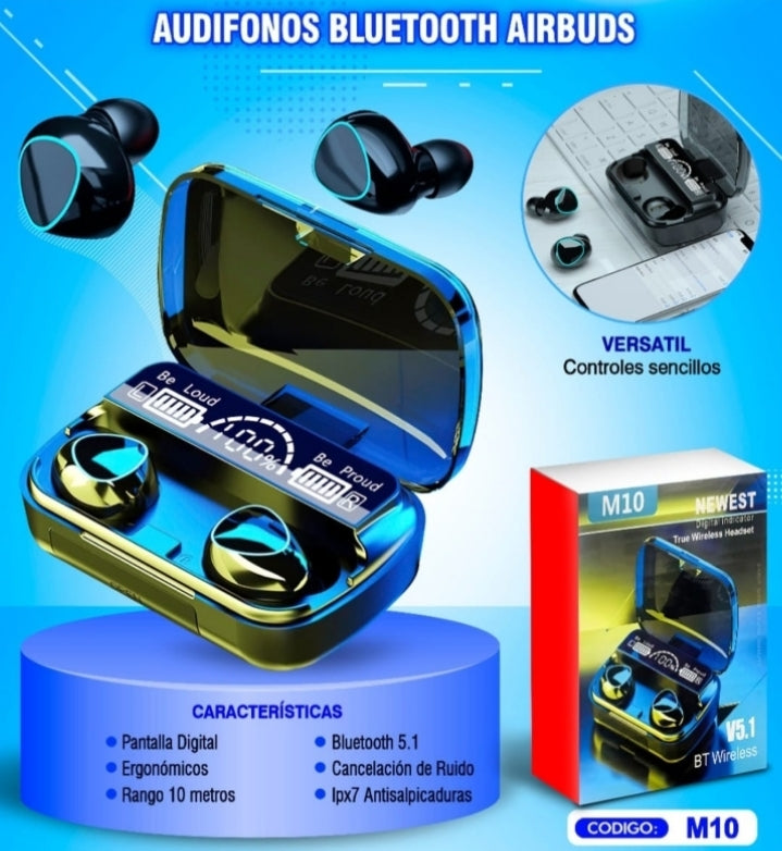 Audífonos inalámbricos M10 TWS con Bluetooth
